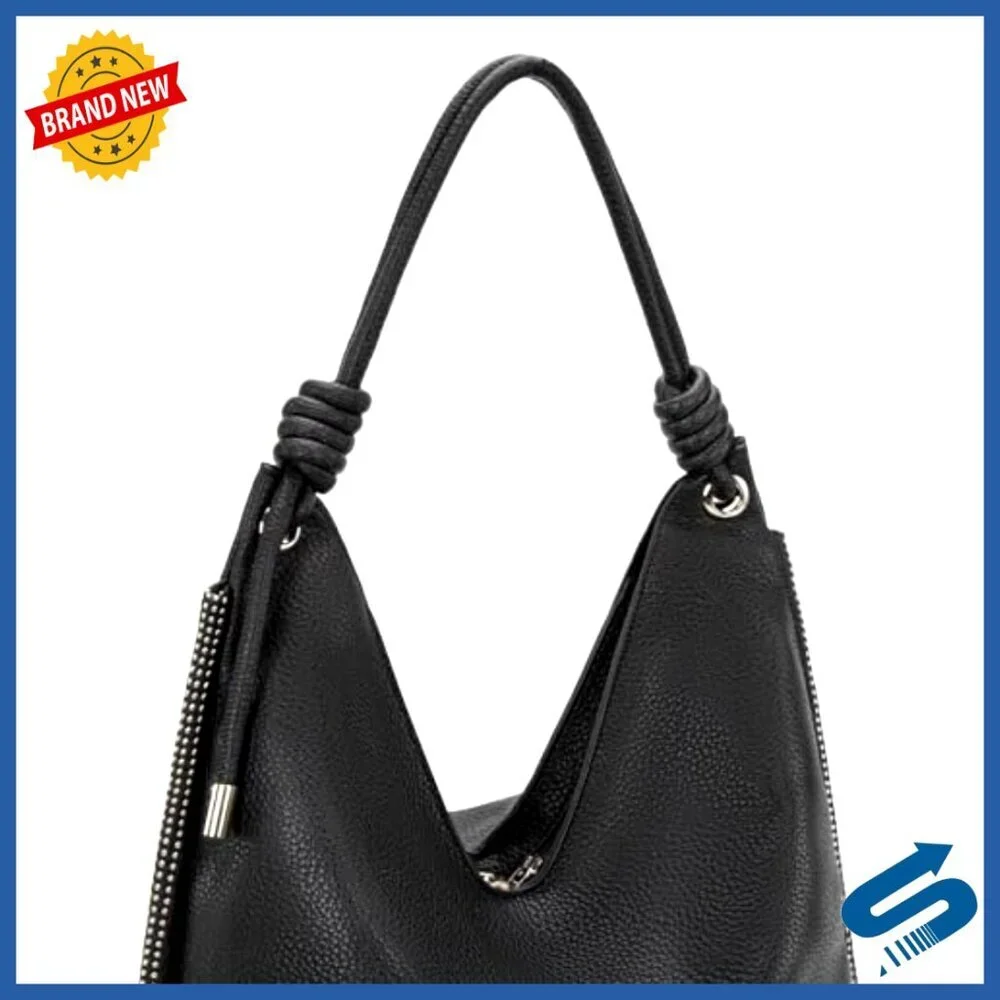 Soft Slouchy Hobo Bag with Knotted Top Handle, Spacious 16x11